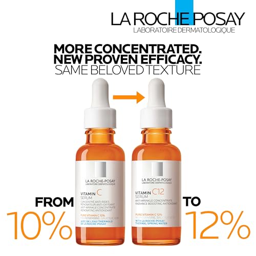 La Roche-Posay Pure 12% Vitamin C Serum for Face, Hyaluronic & Salicylic Acid, Radiant & Wrinkle-Free
